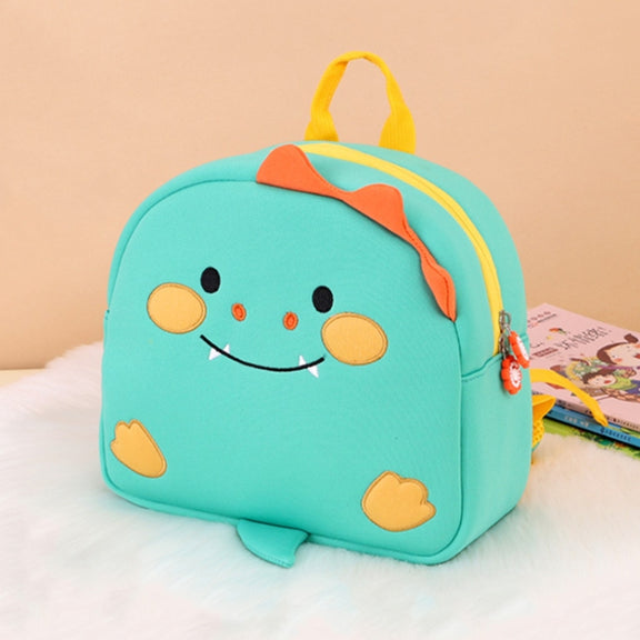 Children Cute Cartoon Anti-Lost Kindergarten School Bag(Green Dinosaur Trumpet)