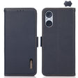 For Sony Xperia 5 V KHAZNEH Side-Magnetic Litchi Genuine Leather RFID Case(Blue) - Sony Cases by PMC TechLife | Online Shopping South Africa | PMC TechLife | Buy Now Pay Later Mobicred