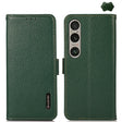 For Sony Xperia 1 VI KHAZNEH Side-Magnetic Litchi Genuine Leather RFID Case(Green) - Sony Cases by PMC TechLife | Online Shopping South Africa | PMC TechLife | Buy Now Pay Later Mobicred