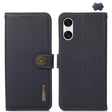 For Sony Xperia 10 VI KHAZNEH Custer Genuine Leather RFID Phone Case(Blue) - Sony Cases by PMC TechLife | Online Shopping South Africa | PMC TechLife | Buy Now Pay Later Mobicred