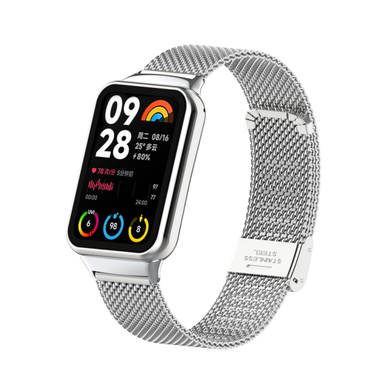 For Xiaomi Mi Band 8 Pro 18mm Steel Mesh Buckle Metal Watch Band(Silver) - Watch Bands by PMC TechLife | Online Shopping South Africa | PMC TechLife