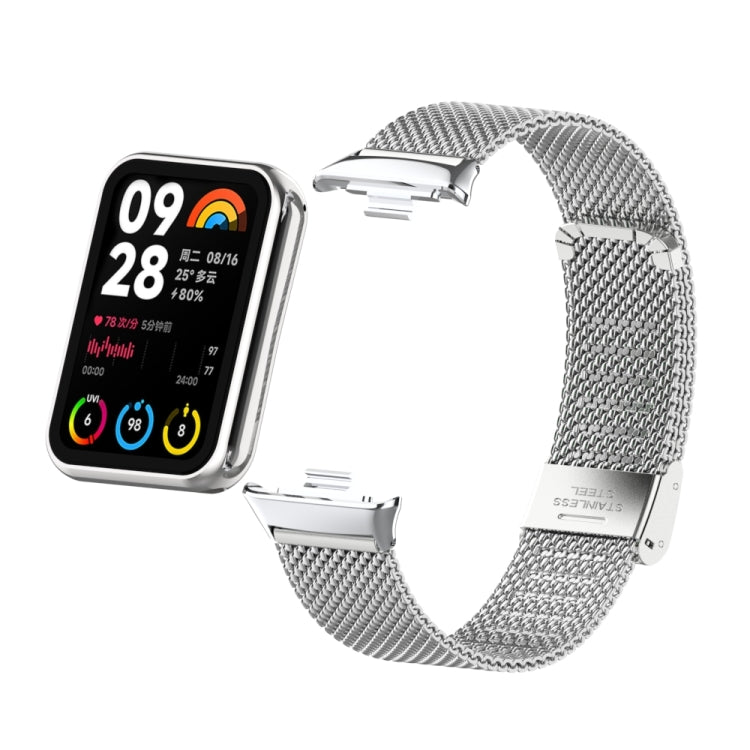 For Xiaomi Mi Band 8 Pro 18mm Steel Mesh Buckle Metal Watch Band(Silver) - Watch Bands by PMC TechLife | Online Shopping South Africa | PMC TechLife