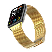 For Xiaomi Smart Band 9 Pro / 8 Pro 18mm Steel Mesh Buckle Metal Watch Band(Gold)