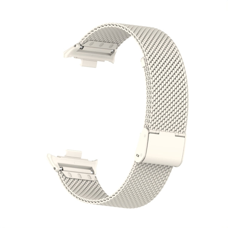 For Xiaomi Smart Band 9 Pro / 8 Pro 18mm Steel Mesh Buckle Metal Watch Band(Ivory White)