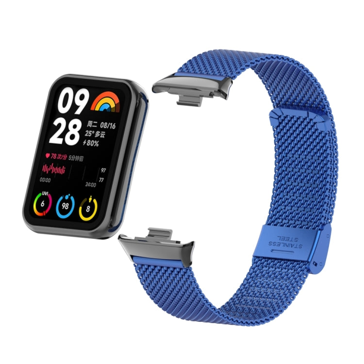 For Xiaomi Smart Band 9 Pro / 8 Pro 18mm Steel Mesh Buckle Metal Watch Band(Royal Blue)