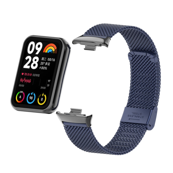 For Xiaomi Smart Band 9 Pro / 8 Pro 18mm Steel Mesh Buckle Metal Watch Band(Midnight Blue)