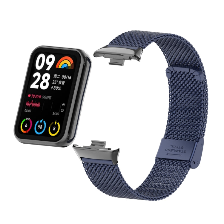 For Xiaomi Smart Band 9 Pro / 8 Pro 18mm Steel Mesh Buckle Metal Watch Band(Midnight Blue)