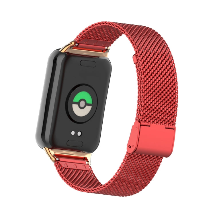 For Xiaomi Smart Band 9 Pro / 8 Pro 18mm Steel Mesh Buckle Metal Watch Band(Red)