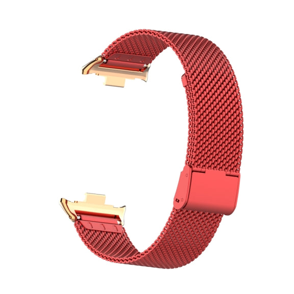 For Xiaomi Smart Band 9 Pro / 8 Pro 18mm Steel Mesh Buckle Metal Watch Band(Red)