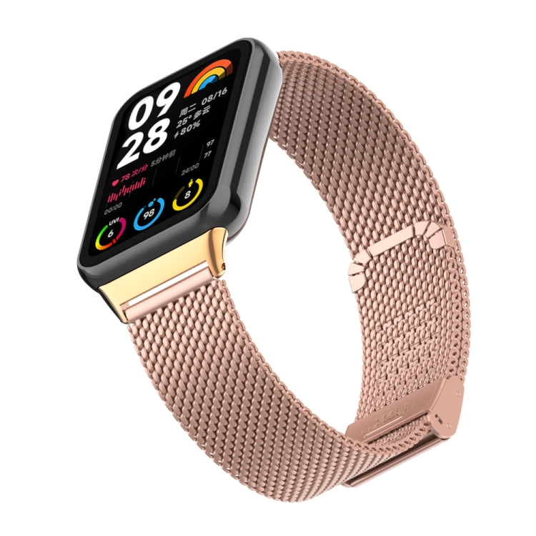 For Xiaomi Smart Band 9 Pro / 8 Pro 18mm Steel Mesh Buckle Metal Watch Band(Rose Red) - free shipping - PMc TechLife - Order now!
