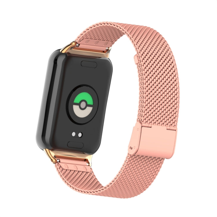 For Xiaomi Smart Band 9 Pro / 8 Pro 18mm Steel Mesh Buckle Metal Watch Band(Bright Pink) - free shipping - PMc TechLife - Order now!