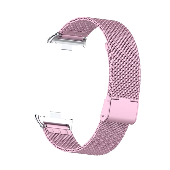 For Xiaomi Smart Band 9 Pro / 8 Pro 18mm Steel Mesh Buckle Metal Watch Band(Rose Pink)