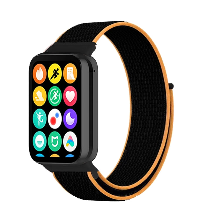 For Xiaomi Smart Band 9 Pro / 8 Pro Nylon Loop Watch Band(Black Orange) - Watch Bands by PMc TechLife | Online Shopping South Africa | PMc TechLife | Buy Now Pay Later Mobicred