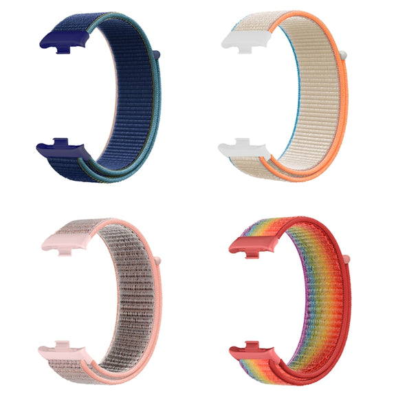 For Xiaomi Smart Band 9 Pro / 8 Pro Nylon Loop Watch Band(Black Orange)