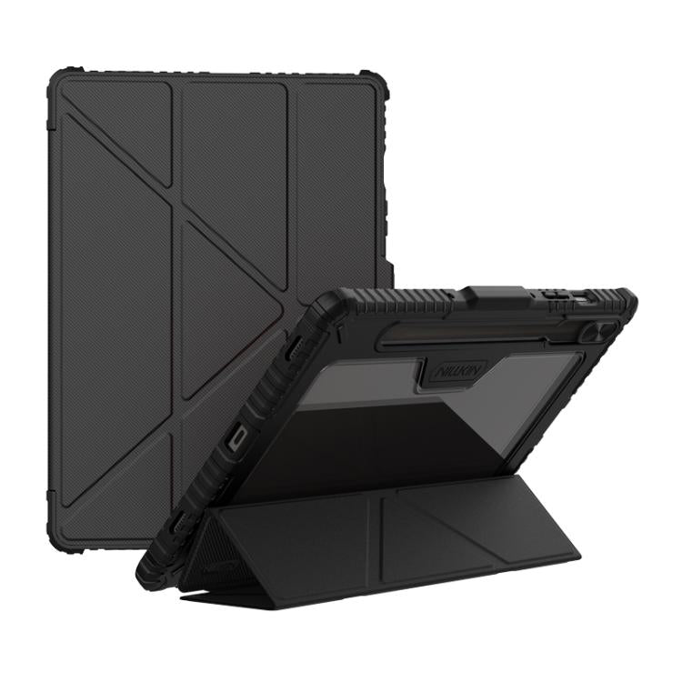 For Samsung Galaxy Tab S10 FE NILLKIN Bumper Pro Multi-angle Folding Style Tablet Leather Case(Black) - free shipping - PMC Jewellery - Order now!