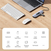 USAMS US-SJ644 PD100W 10 in 1 Aluminum Alloy Multifunctional Type-C HUB with Light(Metal Grey)