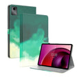 For Lenovo Tab M11 / Xiaoxin Pad 11 2024 Watercolor Pattern Flip Leather Tablet Case(Cyan Green) - Lenovo by PMC Jewellery | Online Shopping South Africa | PMC Jewellery | Buy Now Pay Later Mobicred