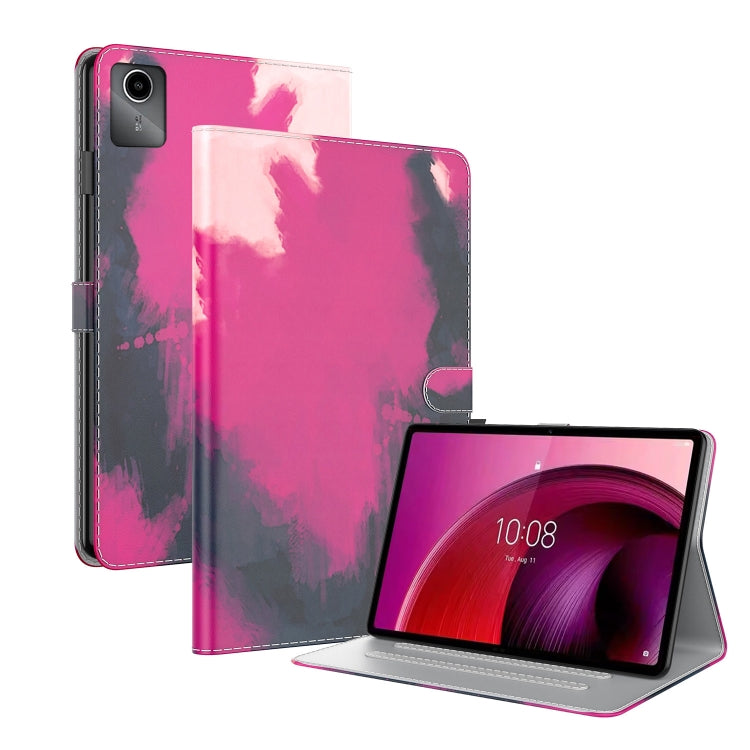 For Lenovo Tab M11 / Xiaoxin Pad 11 2024 Watercolor Pattern Flip Leather Tablet Case(Berry Color) - Lenovo by PMC Jewellery | Online Shopping South Africa | PMC Jewellery | Buy Now Pay Later Mobicred