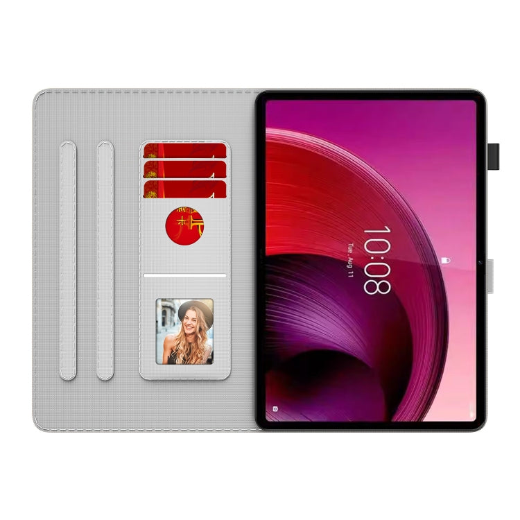 For Lenovo Tab M11 / Xiaoxin Pad 11 2024 Watercolor Pattern Flip Leather Tablet Case(Spring Cherry)