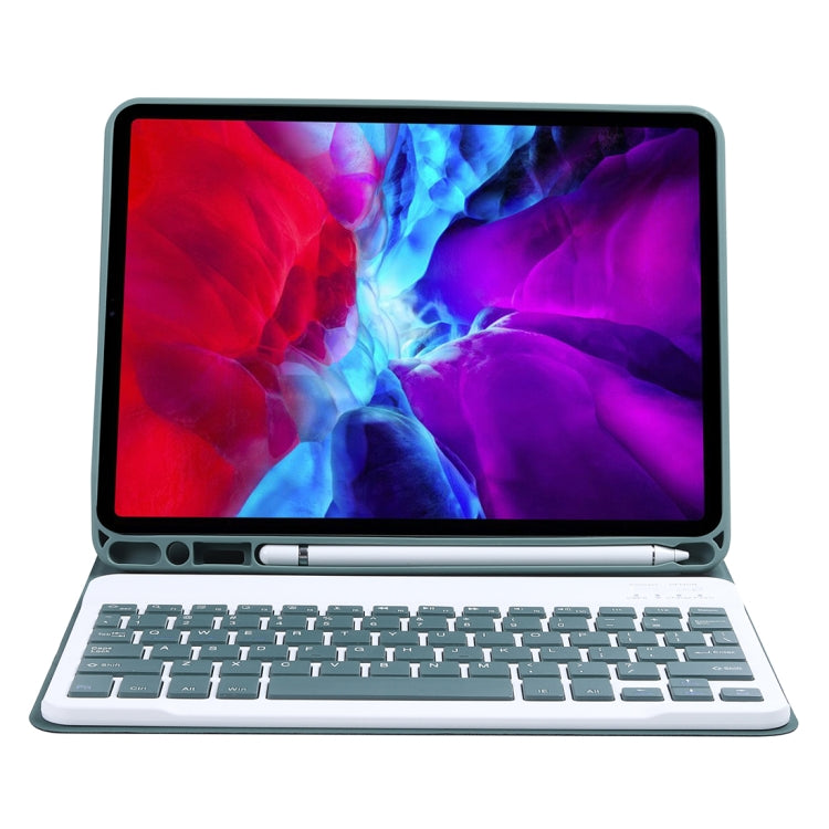 C-11B For iPad Air 4 / Air 5 / Pro 11 inch 2022 / 2021 / 2020 / 2018 Detachable ABS Candy Color Bluetooth Keyboard Tablet Case with Stand & Pen Slot(Dark Green) - For iPad Pro by PMC Jewellery | Online Shopping South Africa | PMC Jewellery | Buy Now Pay Later Mobicred