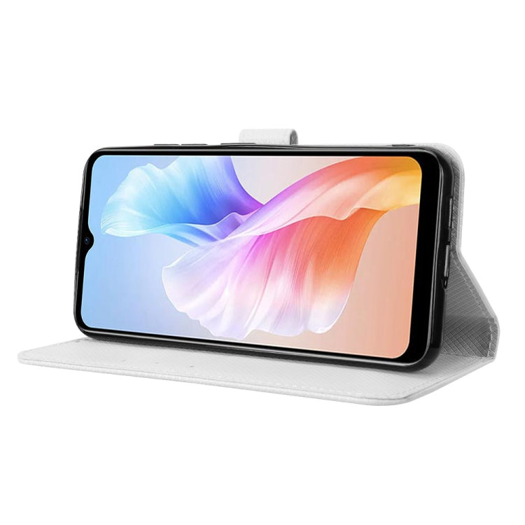 For Doogee X98 Diamond Texture Leather Phone Case(White) - Doogee Cases by PMC TechLife | Online Shopping South Africa | PMC TechLife | Buy Now Pay Later Mobicred