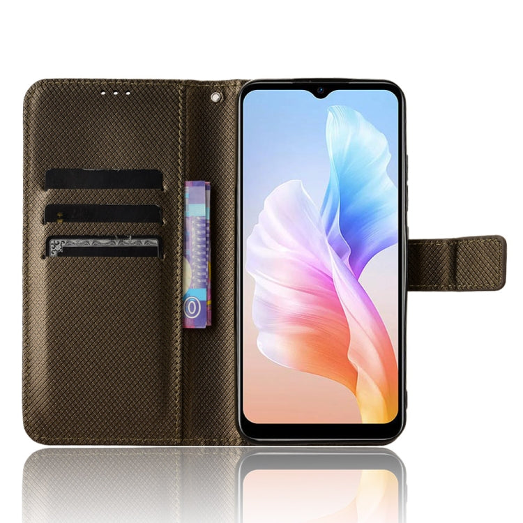 For Doogee X98 Diamond Texture Leather Phone Case(Brown) - Doogee Cases by PMC TechLife | Online Shopping South Africa | PMC TechLife | Buy Now Pay Later Mobicred