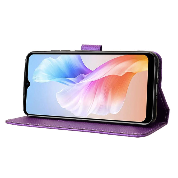 For Doogee X98 Diamond Texture Leather Phone Case(Purple) - Doogee Cases by PMC TechLife | Online Shopping South Africa | PMC TechLife | Buy Now Pay Later Mobicred