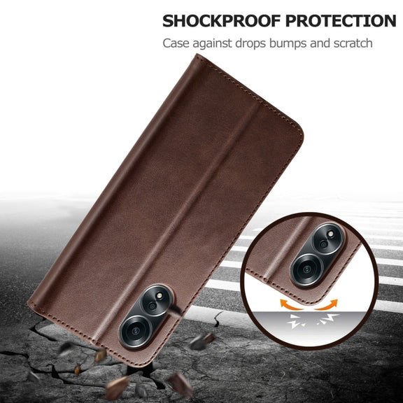 For OPPO A58 4G / A98 5G / F23 5G LC.IMEEKE Calf Texture Horizontal Flip Leather Case(Brown)