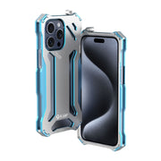 For iPhone 15 Pro R-JUST RJ17 Shockproof Armor Metal Phone Case(Blue)
