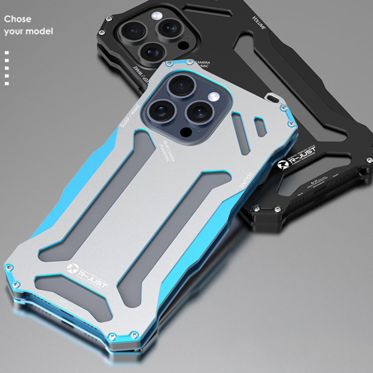 For iPhone 15 Plus R-JUST RJ17 Shockproof Armor Metal Phone Case(Blue) - free shipping - PMC TechLife - Order now!