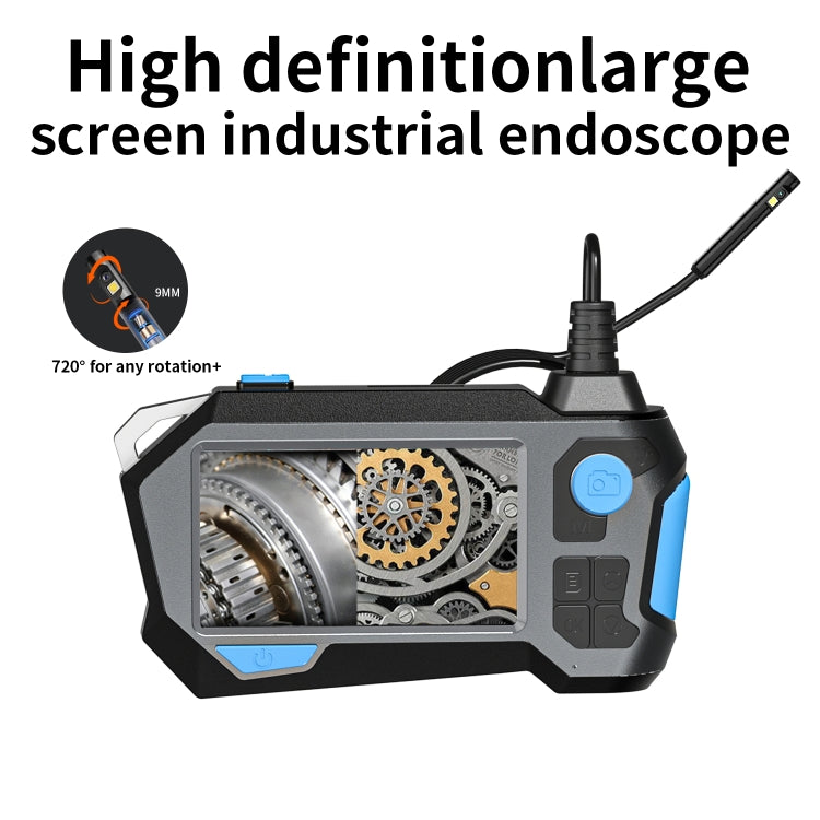 P120 Rotatable 8mm Dual Lenses Industrial Endoscope with Screen, 9mm Tail Pipe Diameter, Spec:5m Tube