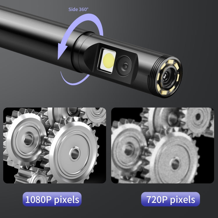 P120 Rotatable 8mm Dual Lenses Industrial Endoscope with Screen, 9mm Tail Pipe Diameter, Spec:5m Tube
