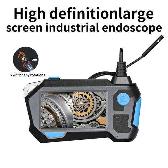 P120 Rotatable 8mm Dual Lenses Industrial Endoscope with Screen, 9mm Tail Pipe Diameter, Spec:10m Tube
