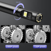 P120 Rotatable 8mm Dual Lenses Industrial Endoscope with Screen, 9mm Tail Pipe Diameter, Spec:10m Tube