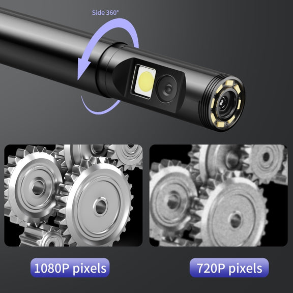 P120 Rotatable 8mm Dual Lenses Industrial Endoscope with Screen, 9mm Tail Pipe Diameter, Spec:10m Tube