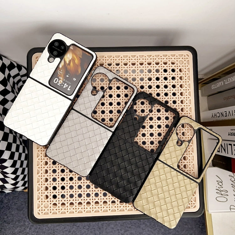 For OPPO Find N3 Flip Woven Texture Shockproof Phone Case(Black) - Find N3 Flip Cases by PMC TechLife | Online Shopping South Africa | PMC TechLife | Buy Now Pay Later Mobicred