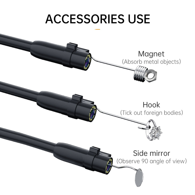 P200 8mm Front Lenses Detachable Industrial Pipeline Endoscope with 4.3 inch Screen, Spec:5m Soft Tube