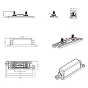 3 in 1 ANL Car Audio Modified Fuse Holder with 200A Fuse, Current:120A