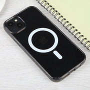 For iPhone 15 Plus GEBEI MagSafe Magnetic Transparent Phone Case(Transparent Black)