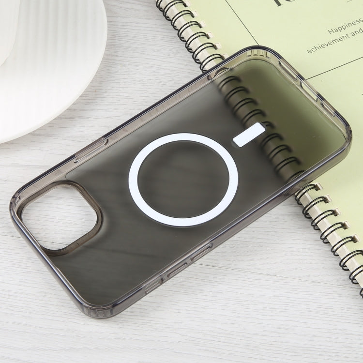For iPhone 15 Plus GEBEI MagSafe Magnetic Transparent Phone Case(Transparent Black)