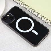 For iPhone 15 GEBEI MagSafe Magnetic Transparent Phone Case(Transparent Black)