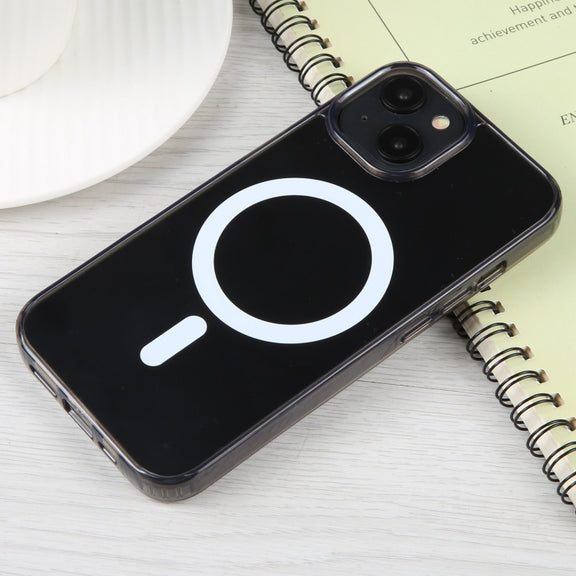 For iPhone 15 GEBEI MagSafe Magnetic Transparent Phone Case(Transparent Black)