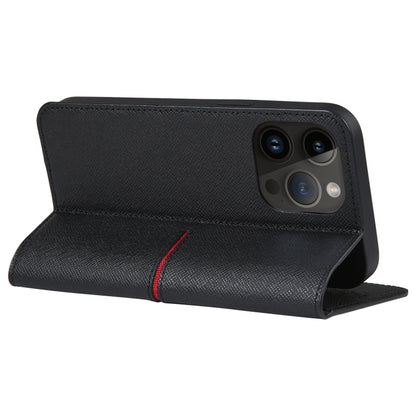 For iPhone 15 Pro Max GEBEI Top-grain Horizontal Flip Leather Phone Case(Black) - free shipping - PMC Jewellery - Order now!
