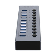 ORICO BT2U3-10AB-GY-BP 10 Ports USB 3.0 HUB with Individual Switches(UK Plug)