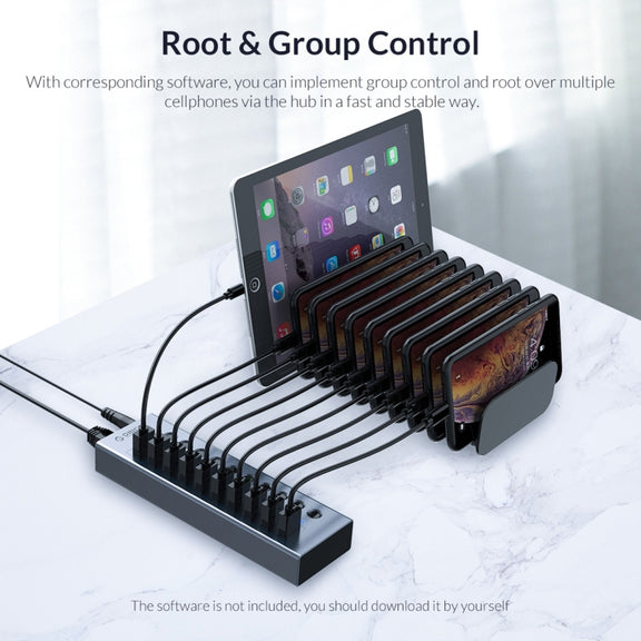 ORICO BT2U3-10AB-GY-BP 10 Ports USB 3.0 HUB with Individual Switches(EU Plug)