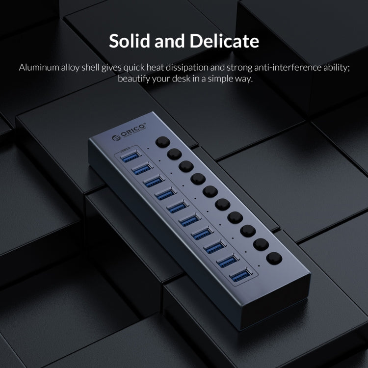 ORICO BT2U3-7AB-GY-BP 7 Ports USB 3.0 HUB with Individual Switches(UK Plug) - free shipping - PMC Jewellery - Order now!