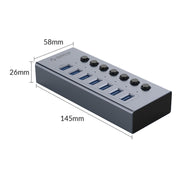 ORICO BT2U3-7AB-GY-BP 7 Ports USB 3.0 HUB with Individual Switches(US Plug)