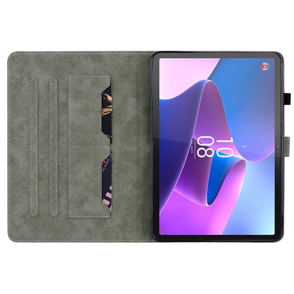 For Lenovo Tab P12 Tiger Pattern Flip Leather Tablet Case(Brown)