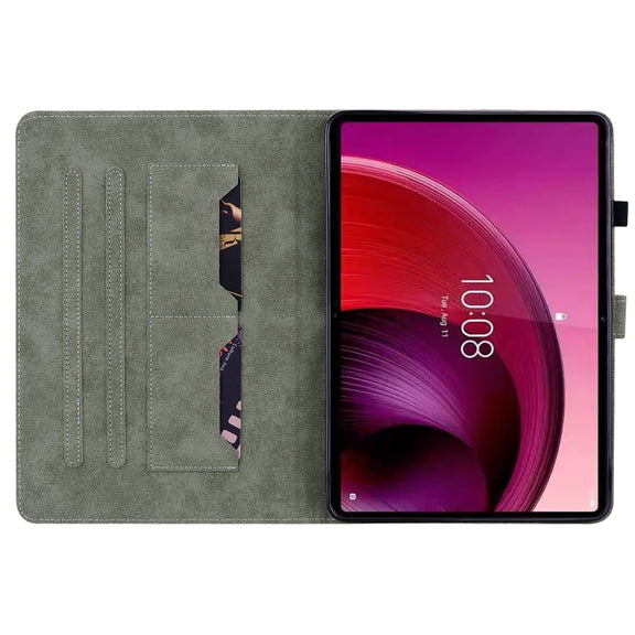 For Lenovo Tab M11/Xiaoxin Pad 11 2024 Tiger Pattern Flip Leather Tablet Case(Grey)