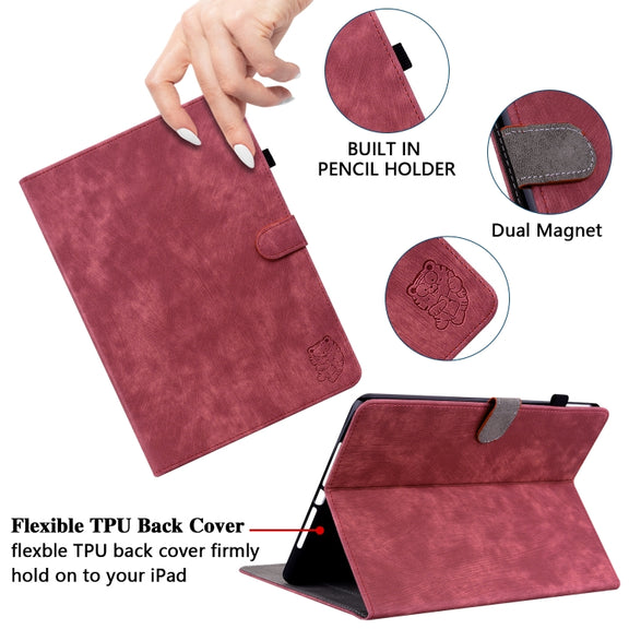 For Lenovo Tab M11/Xiaoxin Pad 11 2024 Tiger Pattern Flip Leather Tablet Case(Red)